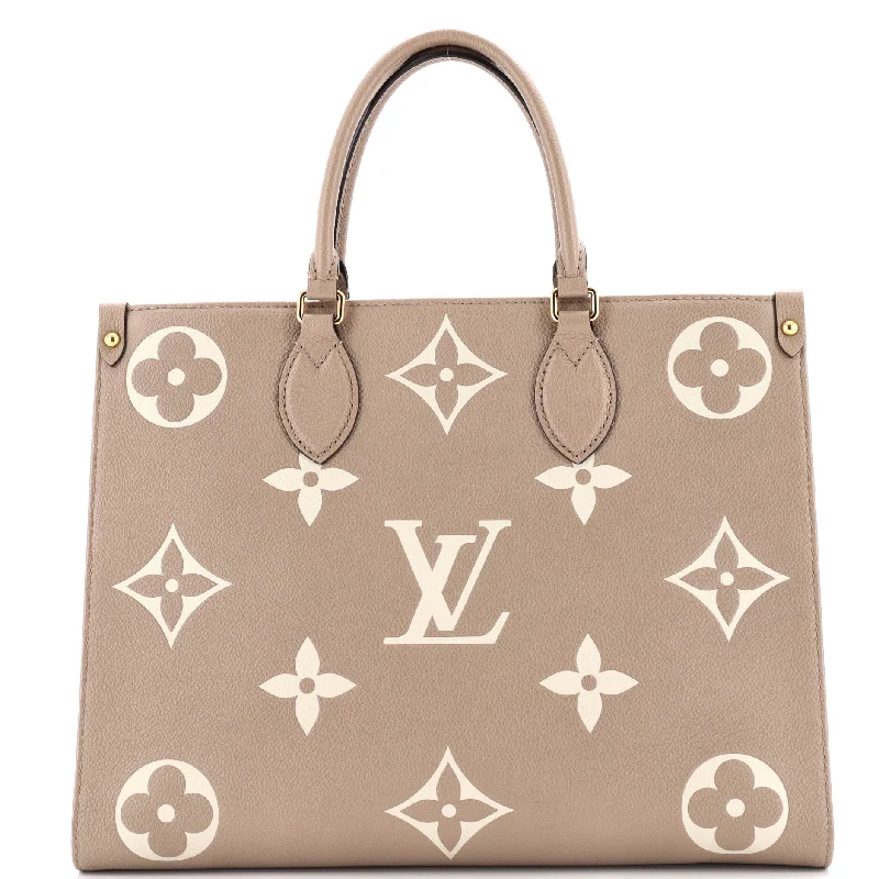 Ladies Louis Vuitton Petite Malle bags with a star - shaped charm for cutenessOnTheGo Tote Bicolor Monogram Empreinte Giant MM