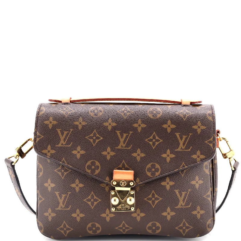 Louis Vuitton bags with a snap - button closure and a decorative charm for stylePochette Metis Monogram Canvas