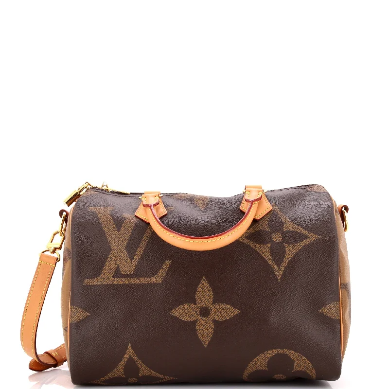 Louis Vuitton tote bags with a double - handle and shoulder - strap optionSpeedy Bandouliere Bag Reverse Monogram Giant 30