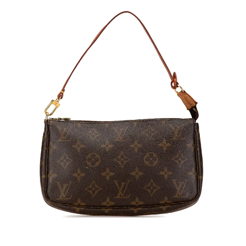 Louis Vuitton tote bags with a printed LV logo on the front for brand visibilityBrown Louis Vuitton Monogram Pochette Accessoires Shoulder Bag