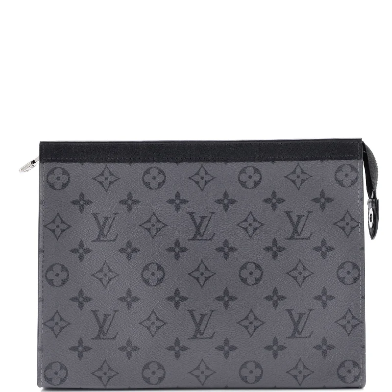 Louis Vuitton tote bags with a spacious interior and multiple pocketsPochette Voyage Reverse Monogram Eclipse Canvas MM