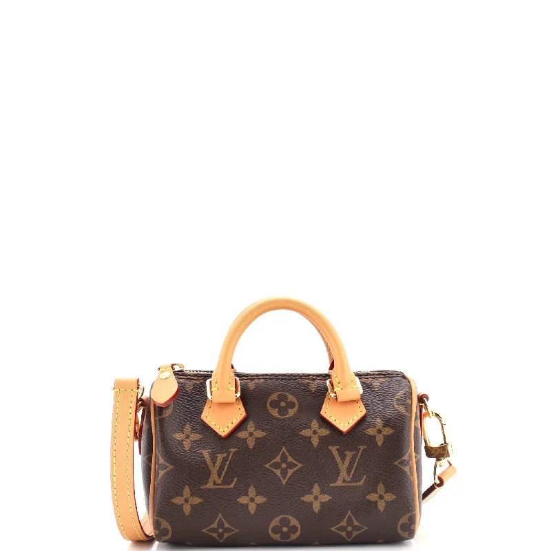 Louis Vuitton Twist bags with a crystal - embellished LV - turnlockSpeedy Bandouliere NM Bag Monogram Canvas Nano