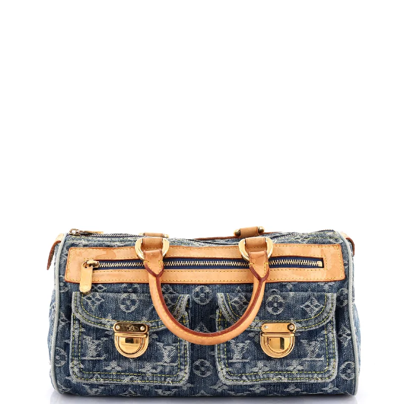 Louis Vuitton tote bags with a double - handle and shoulder - strap optionNeo Speedy Bag Denim