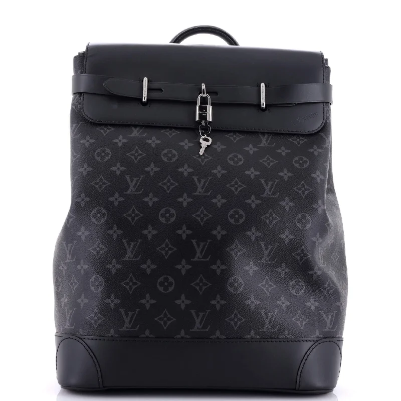 Louis Vuitton Petite Malle bags with a hard - shell structure for uniquenessSteamer Backpack Monogram Eclipse Canvas