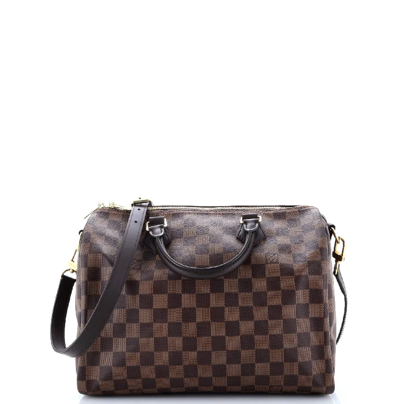 Ladies Louis Vuitton shoulder bags with a wide - width strap for comfortSpeedy Bandouliere Bag Damier 30