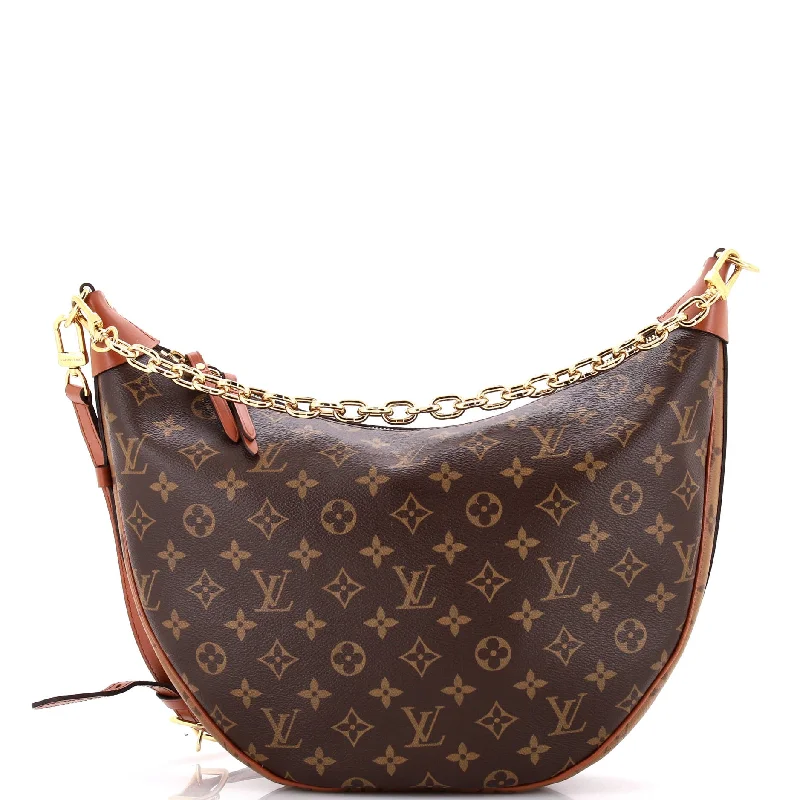 Ladies Louis Vuitton Petite Malle bags in a pastel color for a soft lookLoop Hobo Reverse Monogram Canvas