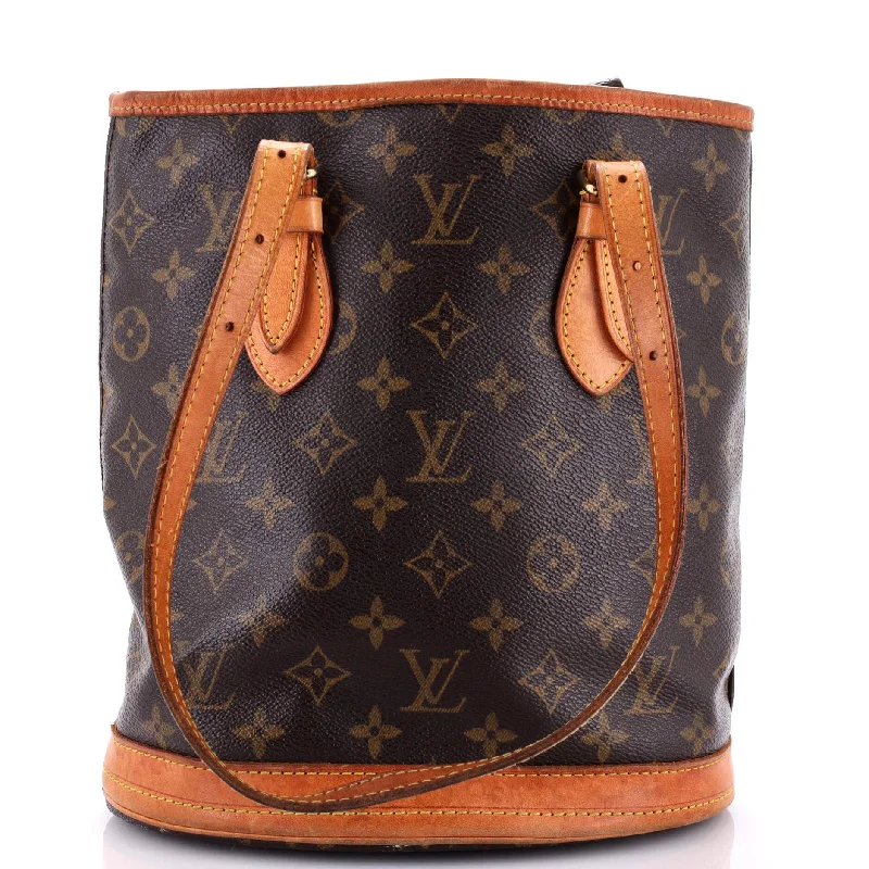 Louis Vuitton bags with a snap - button closure and a decorative charm for stylePetit Bucket Bag Monogram Canvas