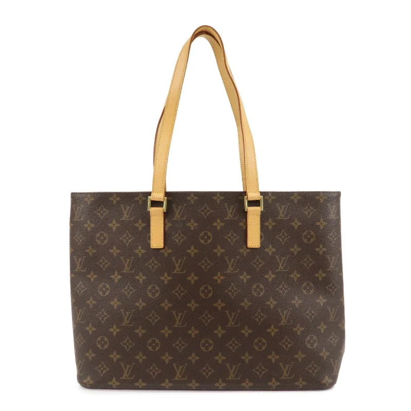 Louis Vuitton backpacks with a hidden back pocket for securityLouis Vuitton Monogram Luco Tote Bag Hand Bag Brown M51155