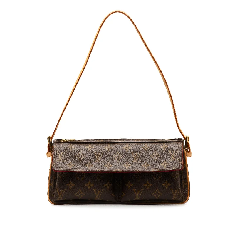 Louis Vuitton crossbody bags with a printed floral pattern for femininityBrown Louis Vuitton Monogram Viva Cite MM Shoulder Bag