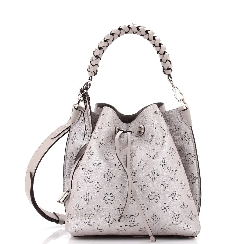 Louis Vuitton tote bags with a printed LV logo on the front for brand visibilityMuria Bucket Bag Mahina Leather