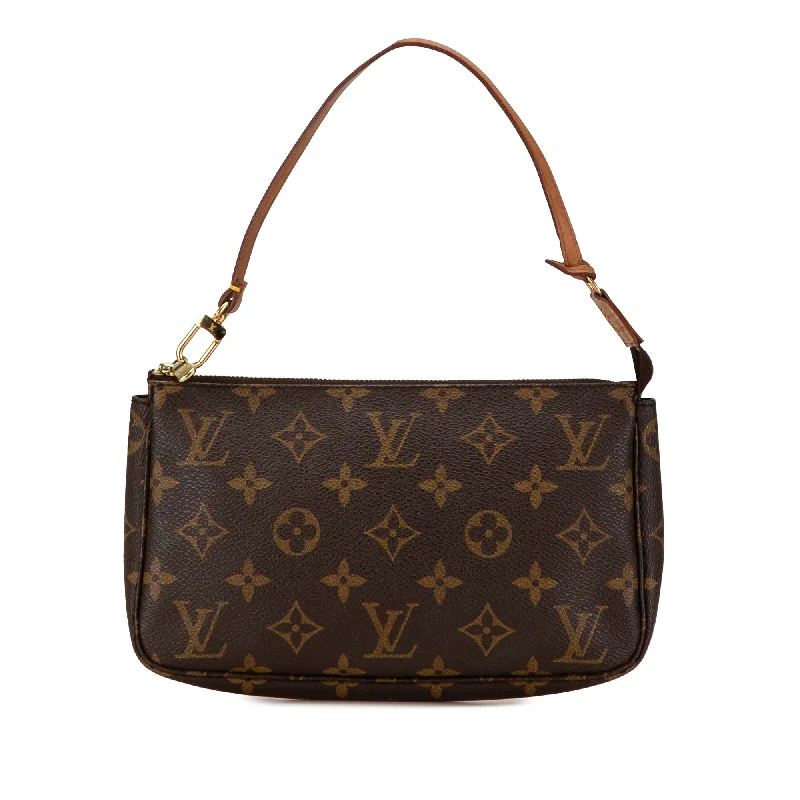 Louis Vuitton bags with a detachable mobile phone holder for convenienceBrown Louis Vuitton Monogram Pochette Accessoires Shoulder Bag