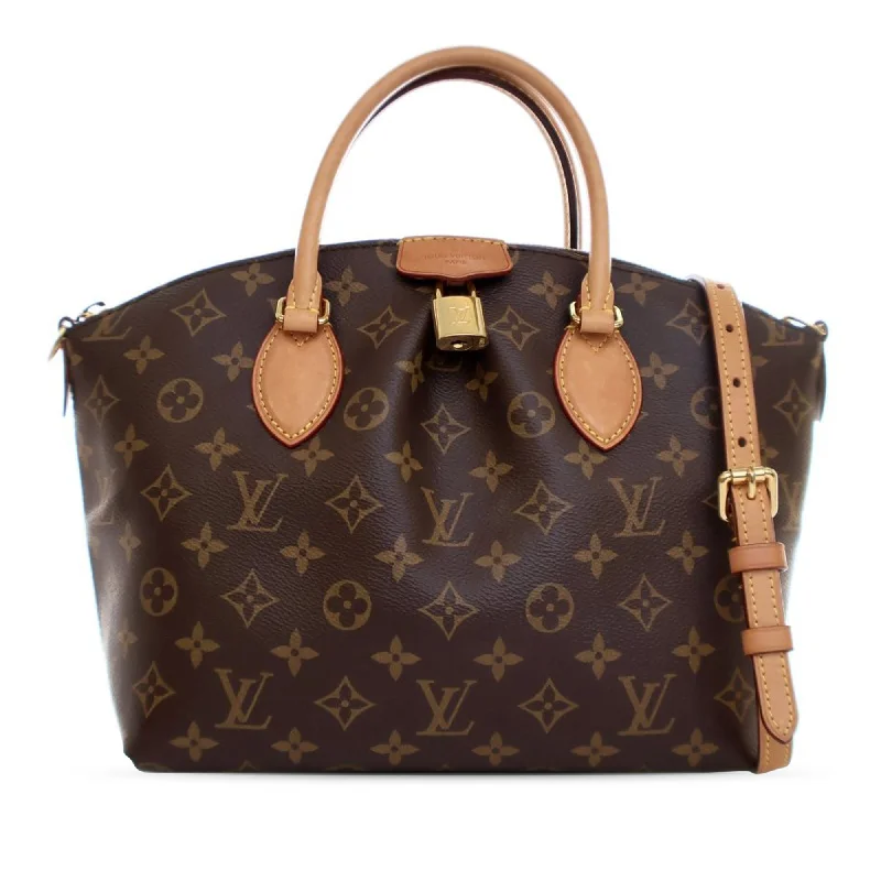 Louis Vuitton tote bags with a printed LV logo on the front for brand visibilityBrown Louis Vuitton Monogram Boetie PM Satchel