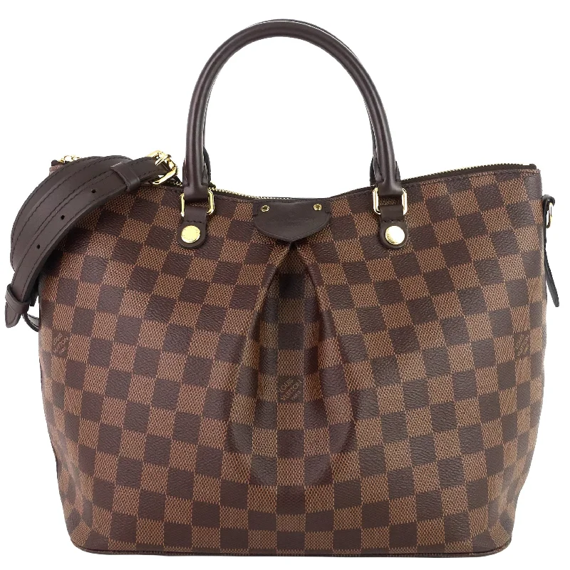 Louis Vuitton Alma bags with a monogram - embossed leather surfaceSiena MM Damier Ebene Canvas Bag