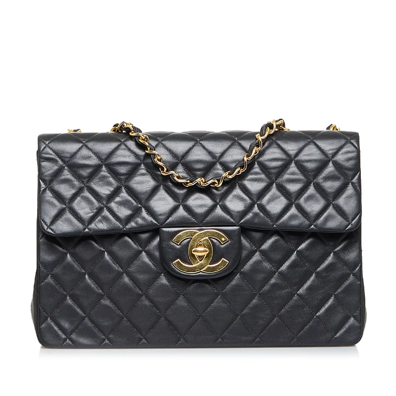 Chanel Black Handbag for Business MeetingsChanel Classic Single Flap Maxi Black Lambskin Gold