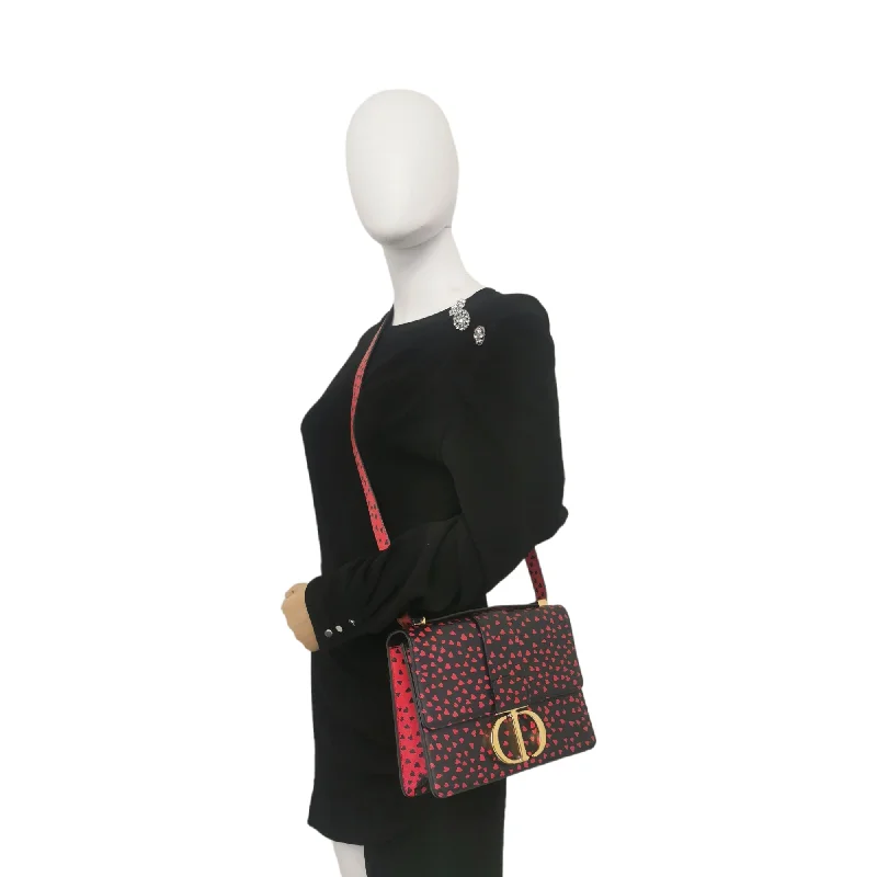 Stylish Christian Dior shoulder bags with a tassel - adorned zipperDior 30 Montaigne I love Paris Red Hearts Leather