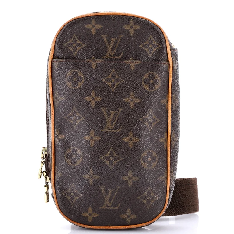 Ladies Louis Vuitton shoulder bags with a tassel decoration for charmPochette Gange Monogram Canvas