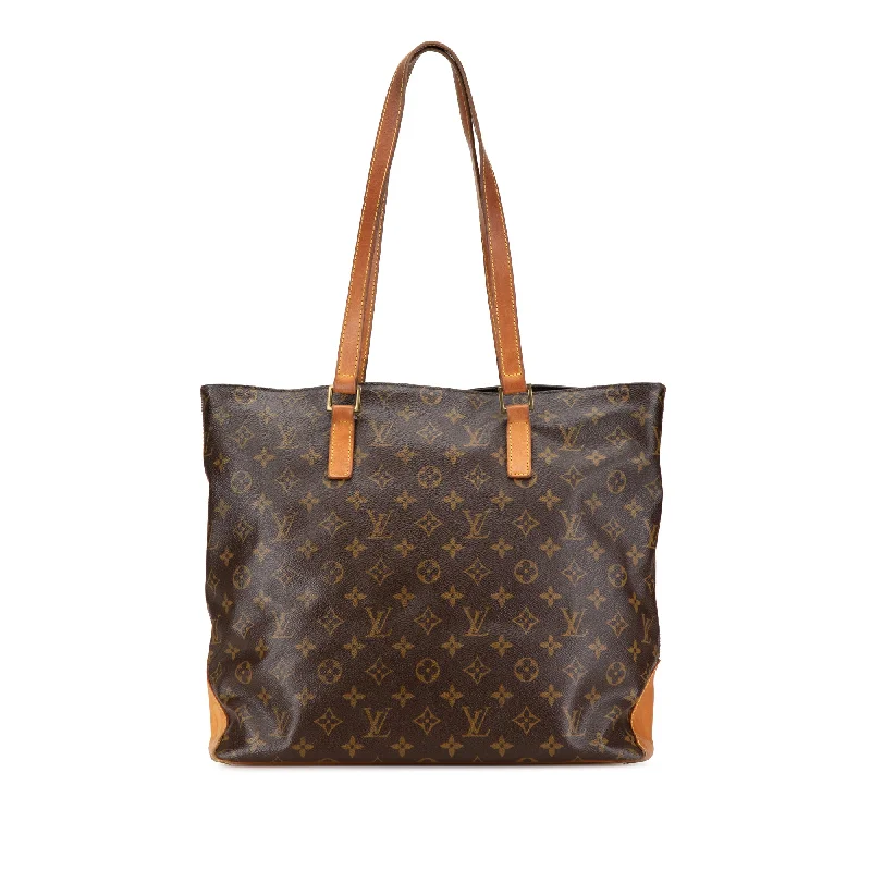 Louis Vuitton tote bags with a water - resistant coating for outdoor useBrown Louis Vuitton Monogram Cabas Mezzo Tote Bag