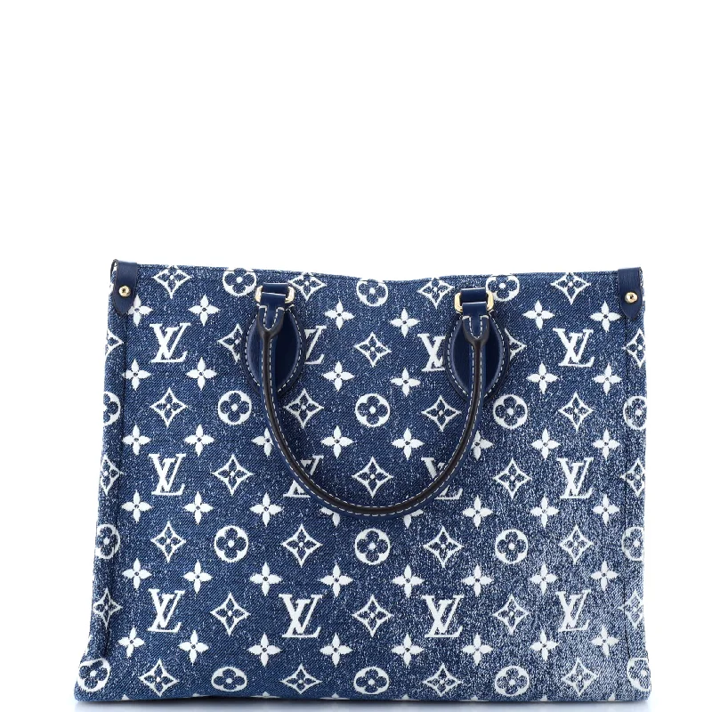 Louis Vuitton Alma bags with a leather - wrapped handle for a luxurious feelOnTheGo Tote Monogram Jacquard Denim MM