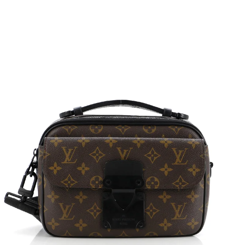 Louis Vuitton crossbody bags with a keychain holder for practicalityS Lock Messenger Bag Macassar Monogram Canvas