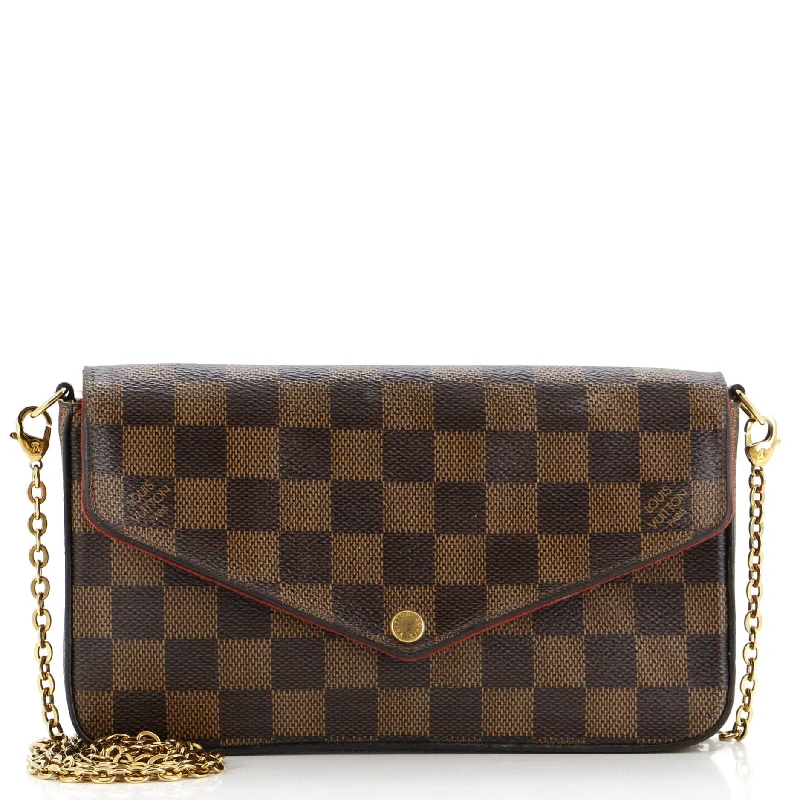 Louis Vuitton handbags with a patent - leather finish for a shiny lookFelicie Pochette Damier