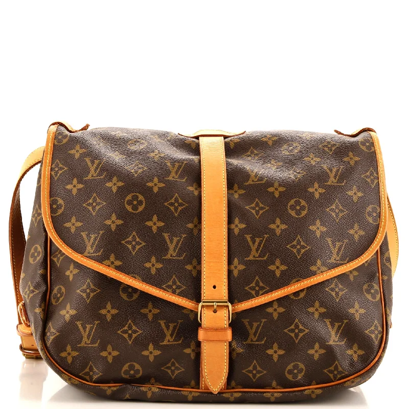 Louis Vuitton backpacks with a hidden back pocket for securitySaumur Handbag Monogram Canvas 35