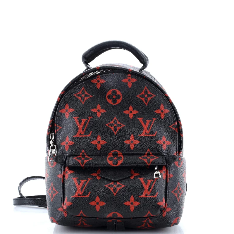 Louis Vuitton bags with a chain - link trim and a leather body for a modern edgePalm Springs Backpack Limited Edition Monogram Infrarouge Mini