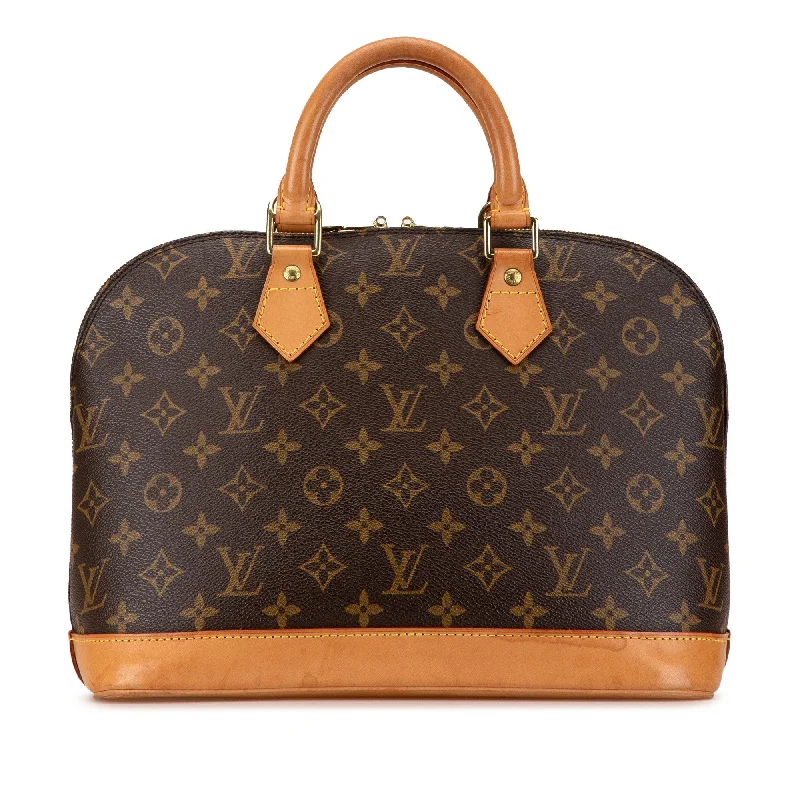 Louis Vuitton Alma bags with a monogram - embossed leather surfaceBrown Louis Vuitton Monogram Alma PM Handbag