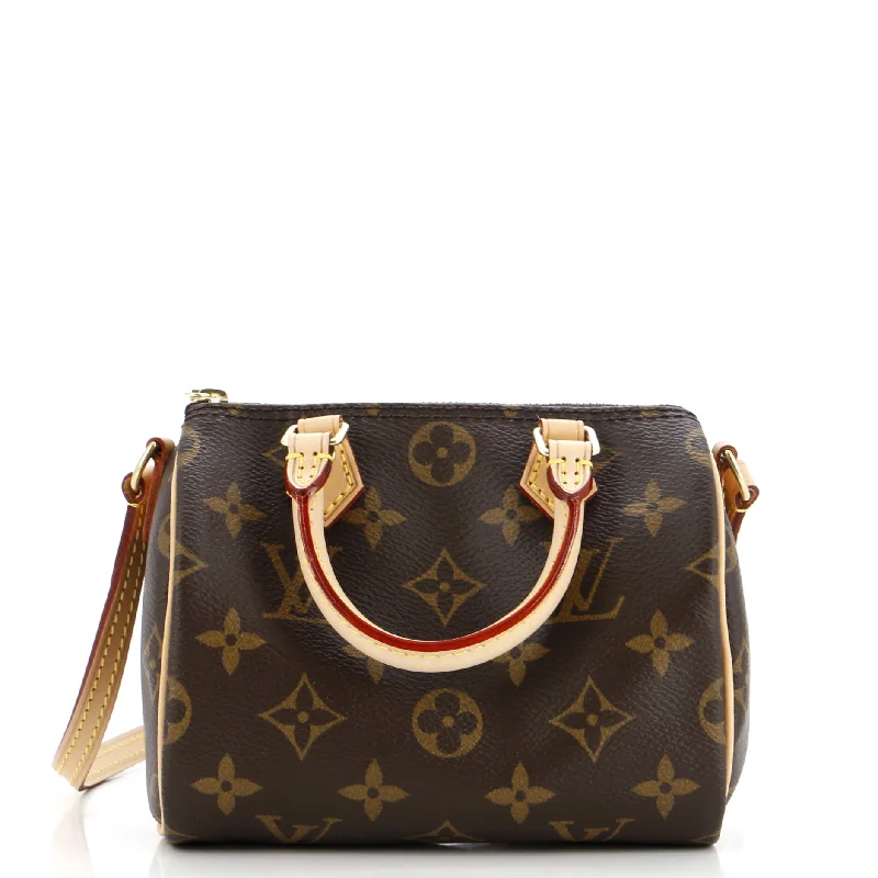 Louis Vuitton handbags with a patent - leather finish for a shiny lookSpeedy Bandouliere Bag Monogram Canvas Nano