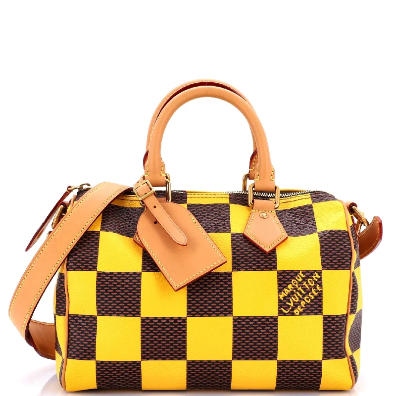 Louis Vuitton backpacks with a hidden back pocket for securitySpeedy Bandouliere Bag Damier Pop 25