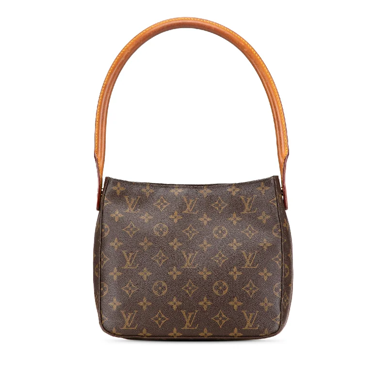 Louis Vuitton backpacks with a padded back panel for comfort during long - wearBrown Louis Vuitton Monogram Looping MM Shoulder Bag