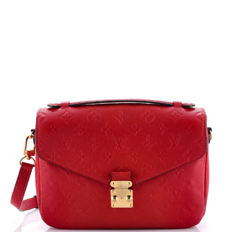 Ladies Louis Vuitton shoulder bags with a wide - width strap for comfortPochette Metis Monogram Empreinte Leather