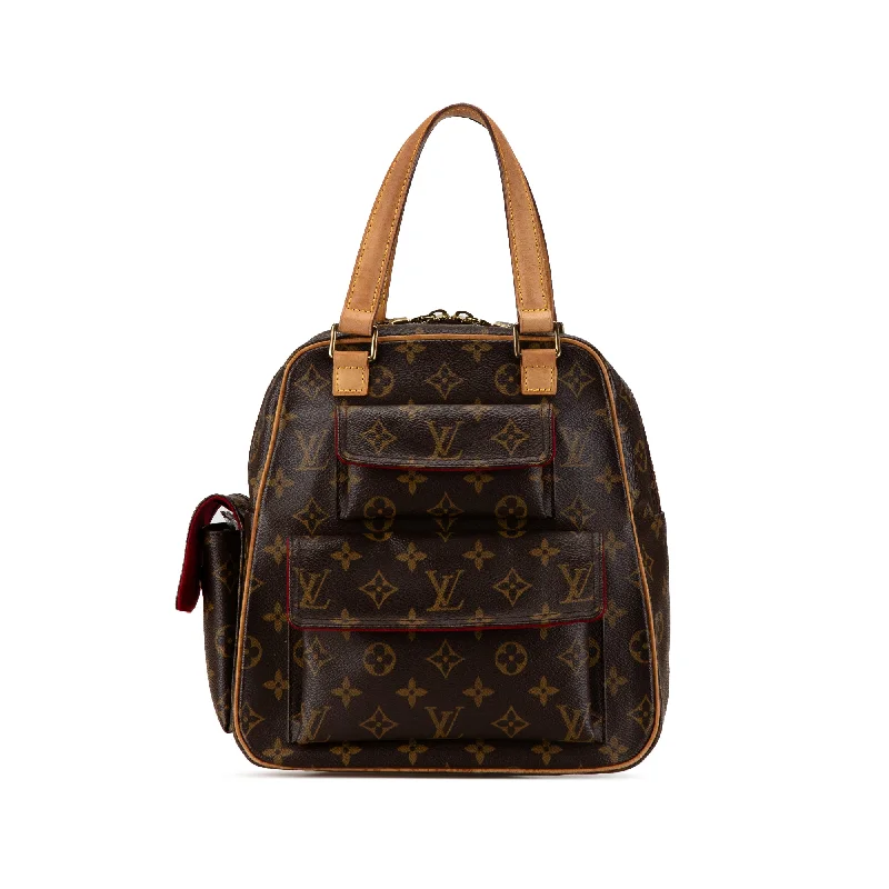 Louis Vuitton bags with a snap - button closure and a decorative charm for styleBrown Louis Vuitton Monogram Excentri-Cite Handbag