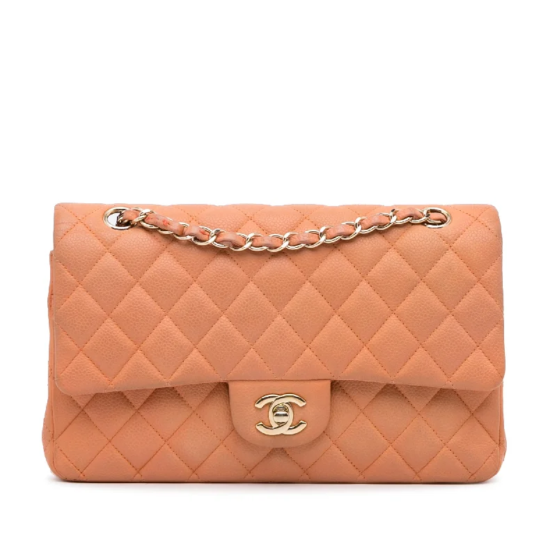 Chanel Designer Handbag with Unique DesignChanel Classic Double Flap Medium Orange Caviar Gold