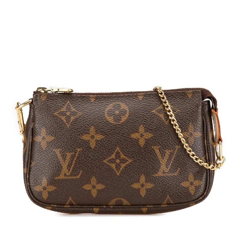 Louis Vuitton crossbody bags with a keychain holder for practicalityBrown Louis Vuitton Monogram Mini Pochette Accessoires Handbag