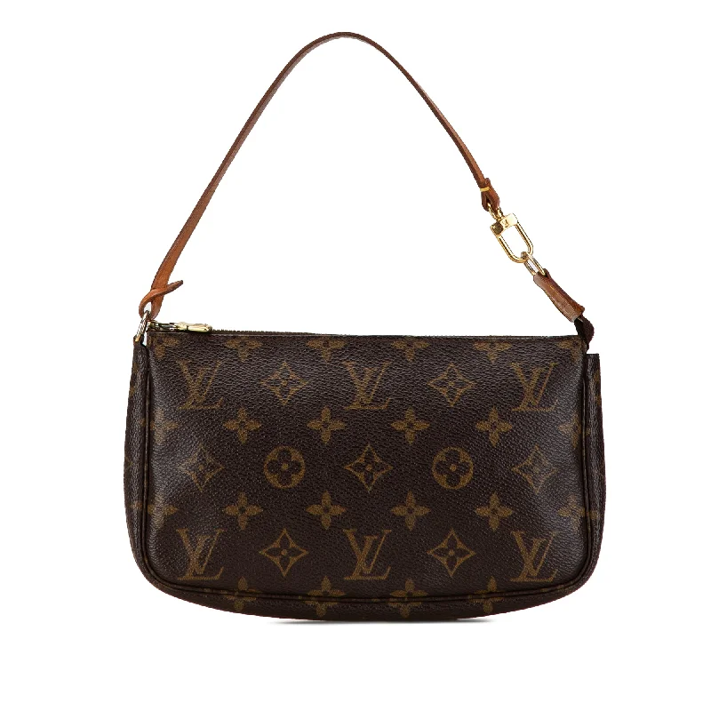 Louis Vuitton handbags with a metal - framed clasp for durabilityBrown Louis Vuitton Monogram Pochette Accessoires Shoulder Bag