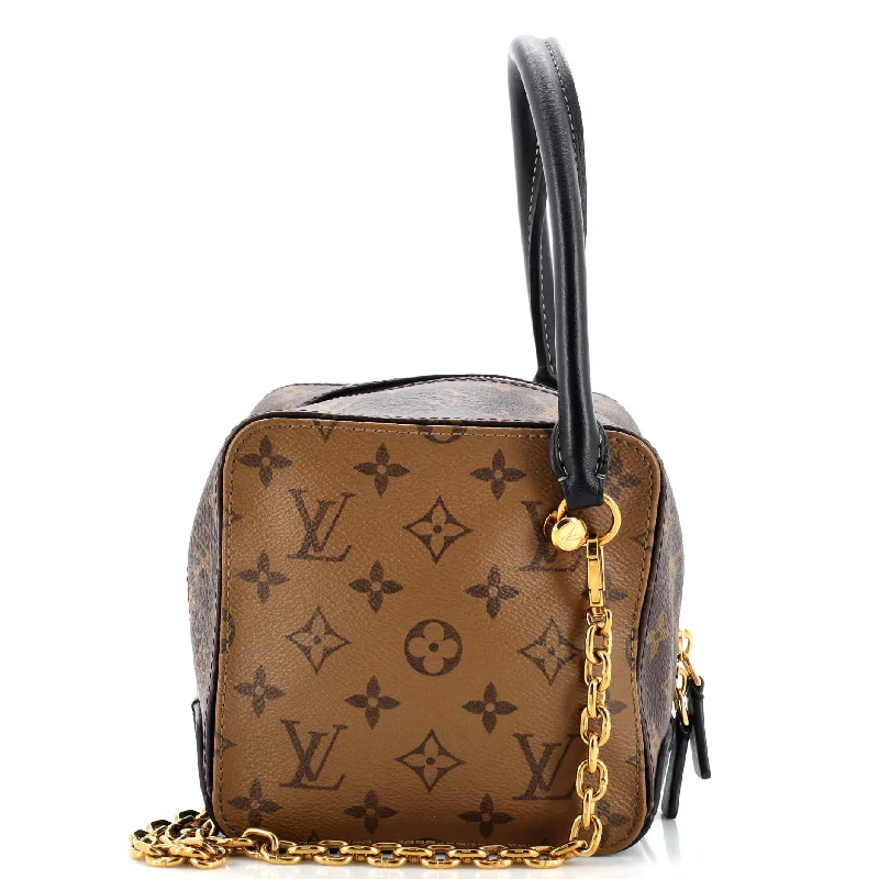 Ladies Louis Vuitton shoulder bags with a tassel decoration for charmSquare Bag Reverse Monogram Canvas