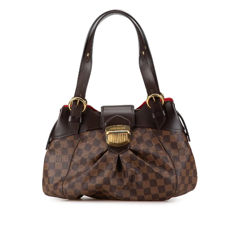 Louis Vuitton bags with a chain - link trim and a leather body for a modern edgeBrown Louis Vuitton Damier Ebene Sistina PM Shoulder Bag