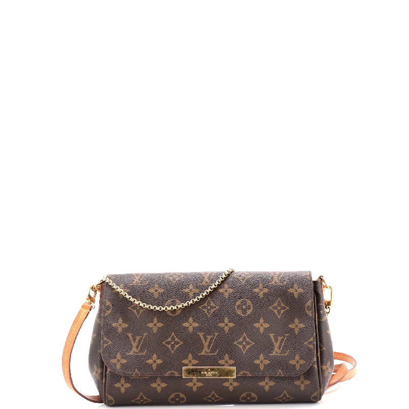 Louis Vuitton bags with a chain - link trim and a leather body for a modern edgeFavorite Handbag Monogram Canvas MM