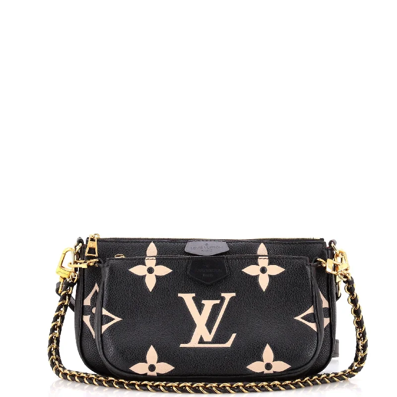 Ladies Louis Vuitton shoulder bags with a single - handle silhouetteMulti Pochette Accessoires Bicolor Monogram Empreinte Giant