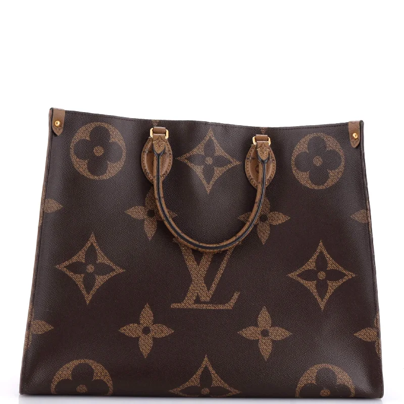 Louis Vuitton tote bags with a printed LV logo on the front for brand visibilityOnTheGo Tote Reverse Monogram Giant GM