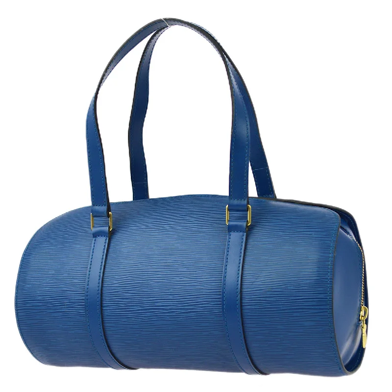 Ladies Louis Vuitton Capucines bags with gold - toned hardwareLouis Vuitton Blue Epi Soufflot Handbag M52225