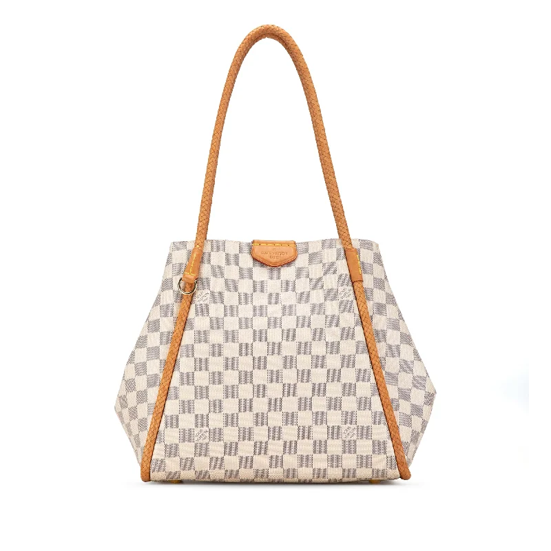 Louis Vuitton bags with a front - flap pocket for quick - access itemsWhite Louis Vuitton Damier Azur Propriano Tote Bag