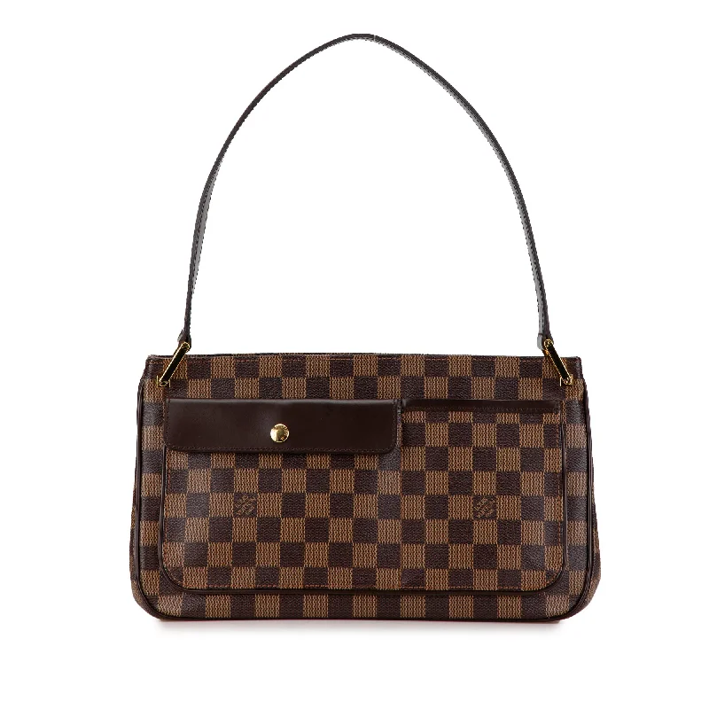 Louis Vuitton bags with a zip - around closure for enhanced securityBrown Louis Vuitton Damier Ebene Aubagne Shoulder Bag