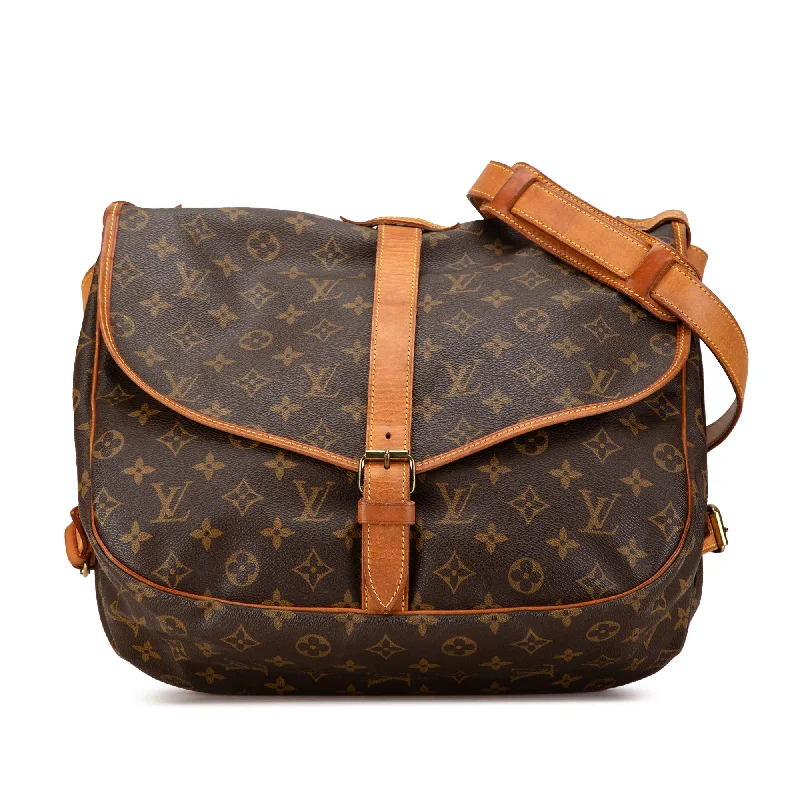 Louis Vuitton Twist bags with the iconic LV - turnlock closureBrown Louis Vuitton Monogram Saumur 35 Crossbody Bag