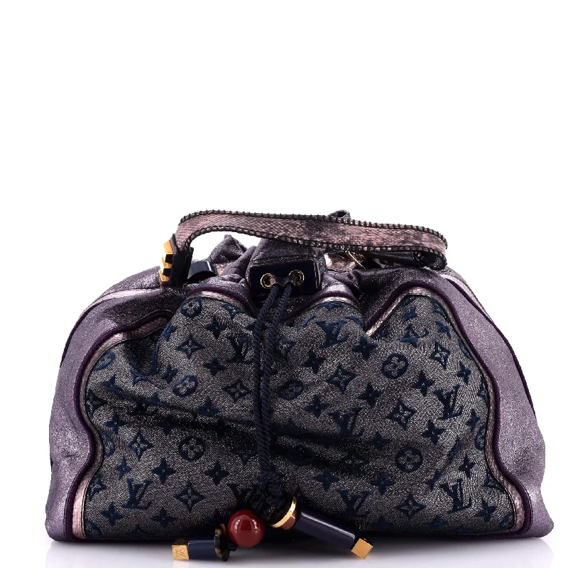 Louis Vuitton backpacks with a hidden back pocket for securityBluebird Handbag Limited Edition Monogram Lurex Canvas