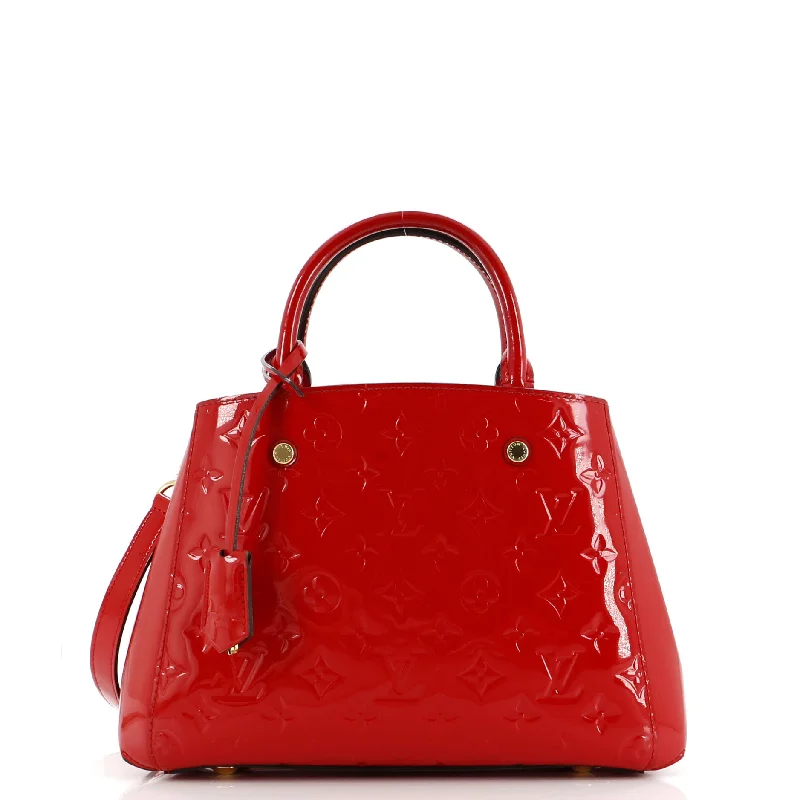 Louis Vuitton handbags with a patent - leather finish for a shiny lookMontaigne Handbag Monogram Vernis BB