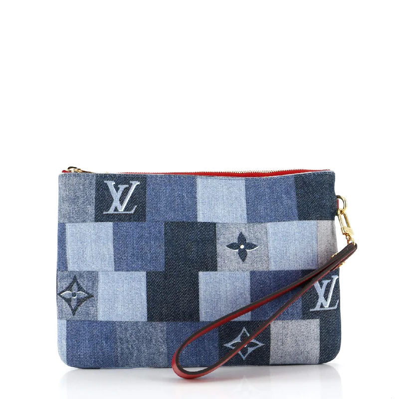 Louis Vuitton Alma bags featuring the signature top - handle designCity Pouch Damier and Monogram Patchwork Denim