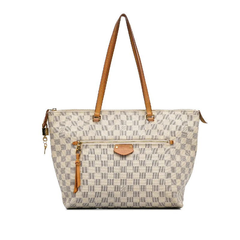 Louis Vuitton bags with a zippered interior pocket for better organizationWhite Louis Vuitton Damier Azur Iena MM Tote Bag