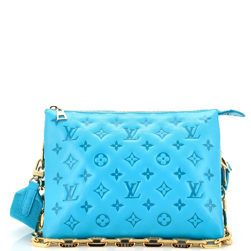 Louis Vuitton handbags with a patent - leather finish for a shiny lookCoussin Bag Monogram Embossed Lambskin PM