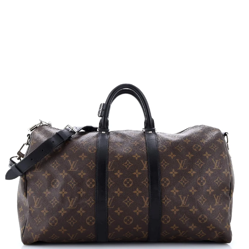 Ladies Louis Vuitton Capucines bags with a detachable shoulder strapKeepall Bandouliere Bag Macassar Monogram Canvas 45